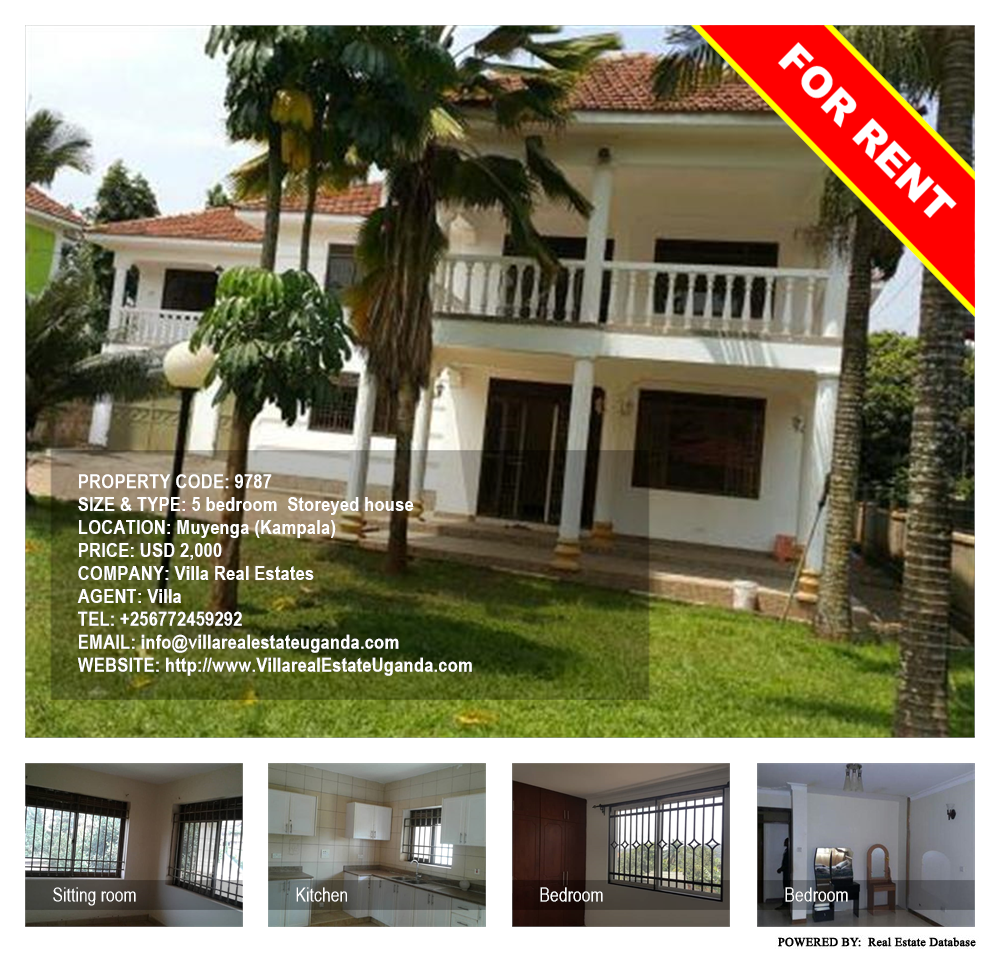 5 bedroom Storeyed house  for rent in Muyenga Kampala Uganda, code: 9787