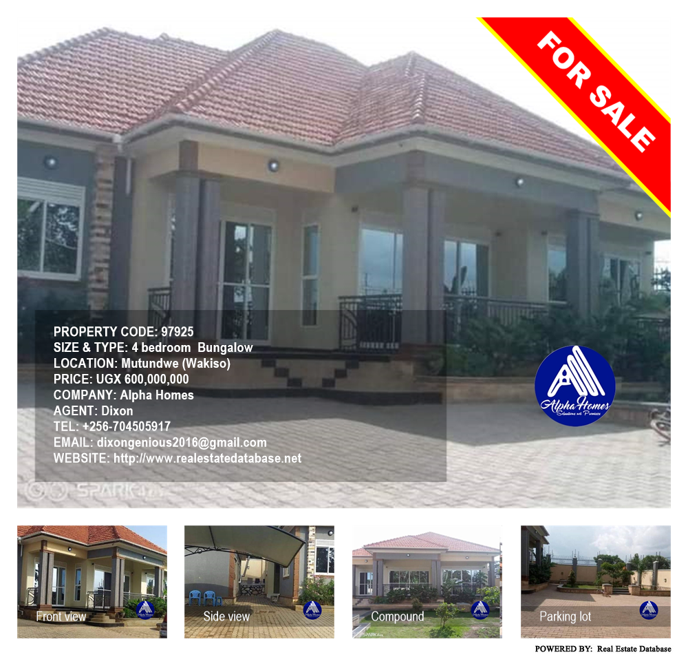 4 bedroom Bungalow  for sale in Mutundwe Wakiso Uganda, code: 97925