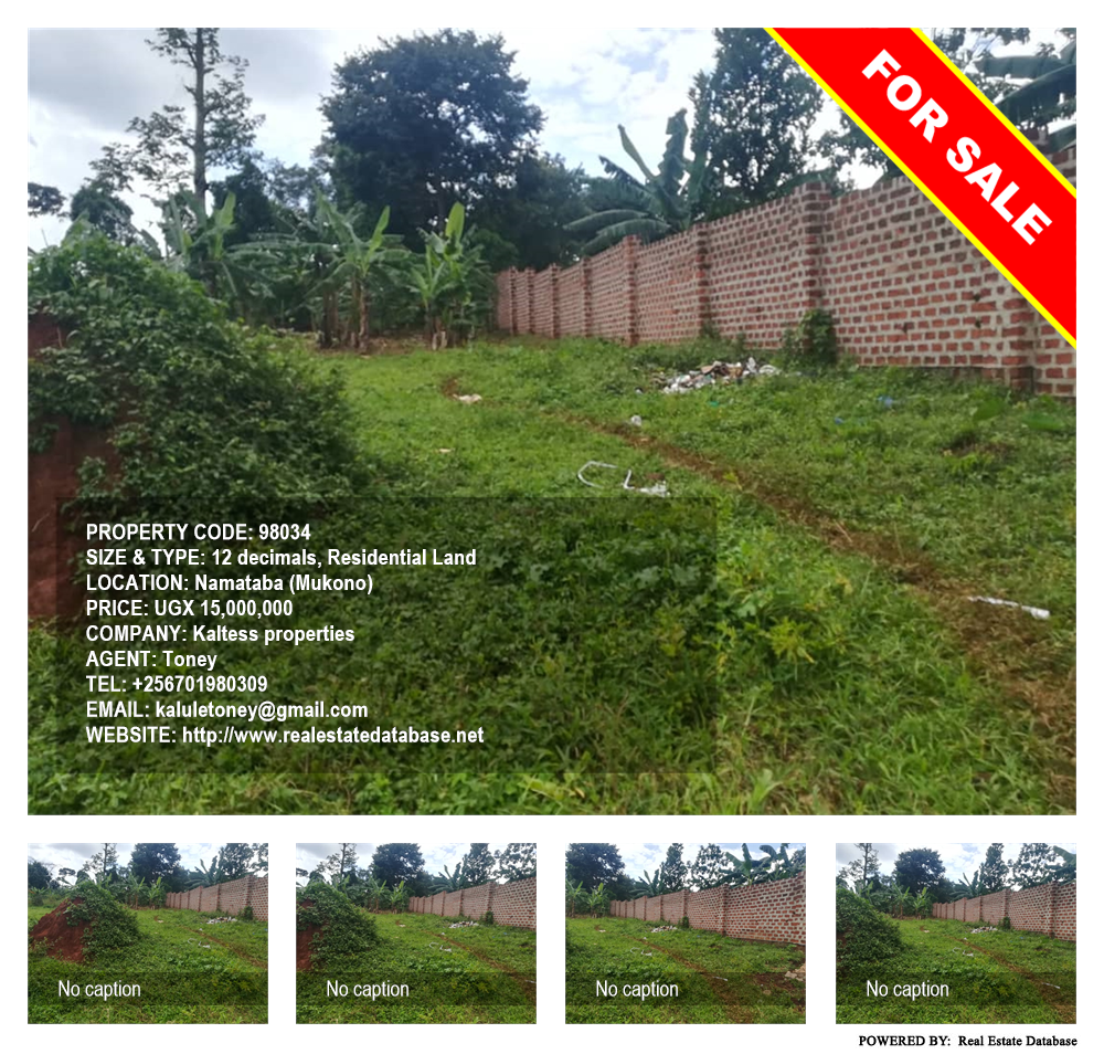 Residential Land  for sale in Namataba Mukono Uganda, code: 98034