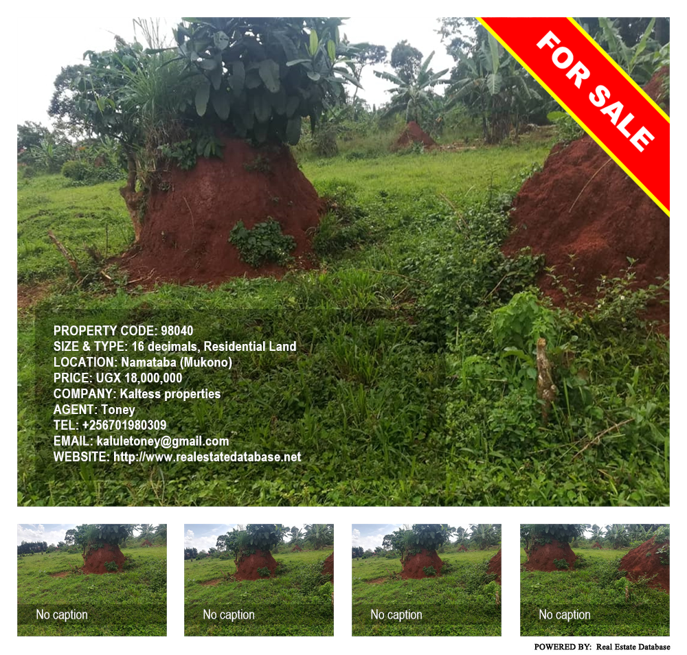 Residential Land  for sale in Namataba Mukono Uganda, code: 98040