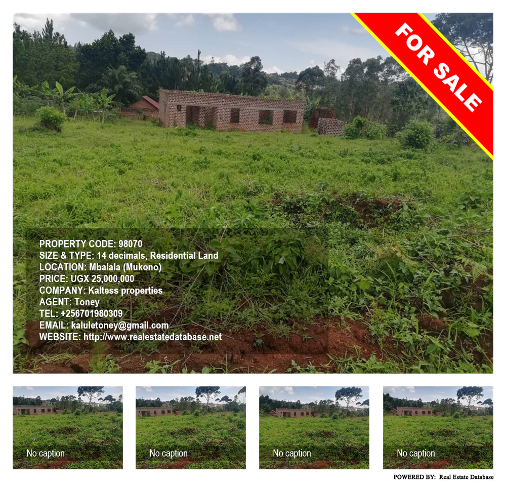 Residential Land  for sale in Mbalala Mukono Uganda, code: 98070