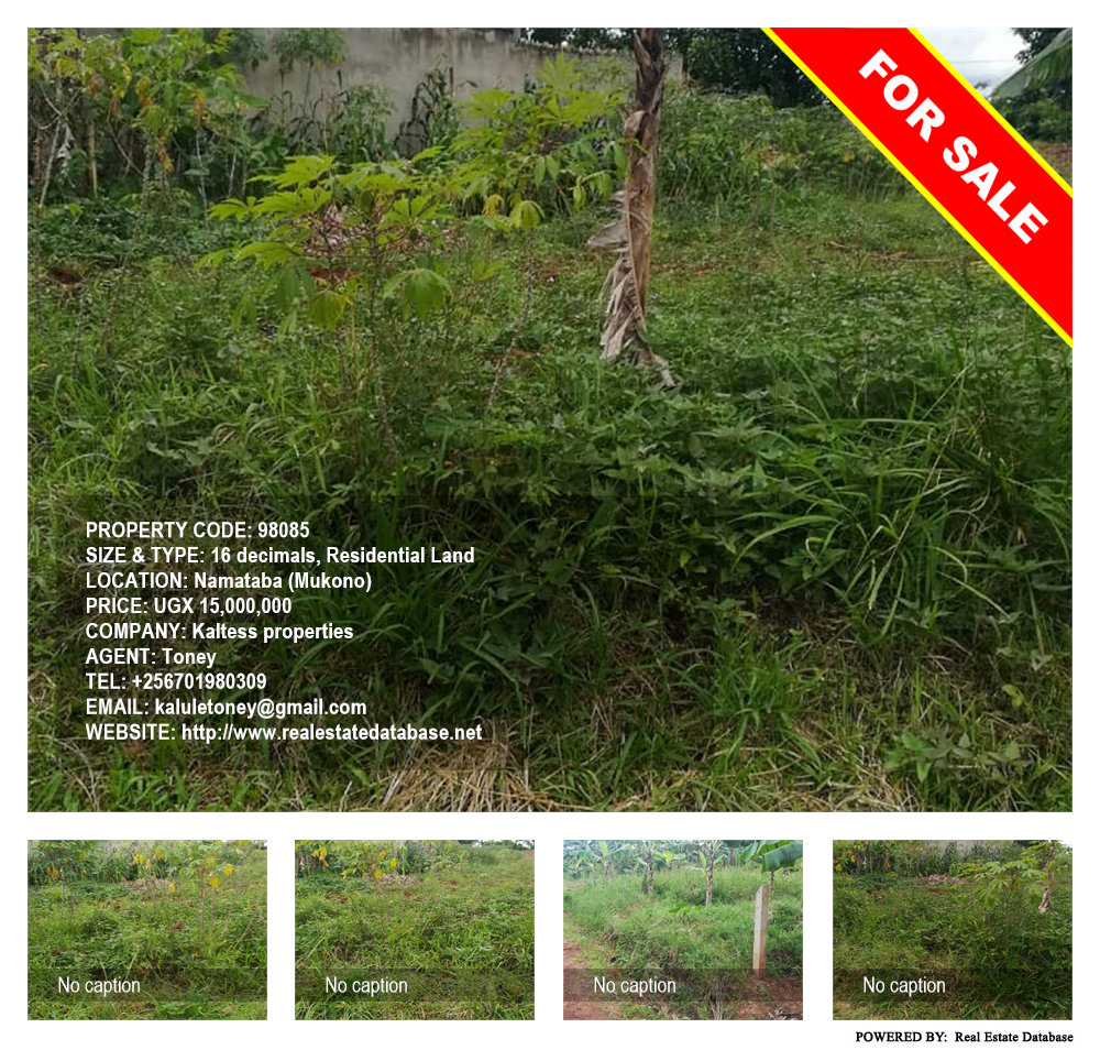 Residential Land  for sale in Namataba Mukono Uganda, code: 98085
