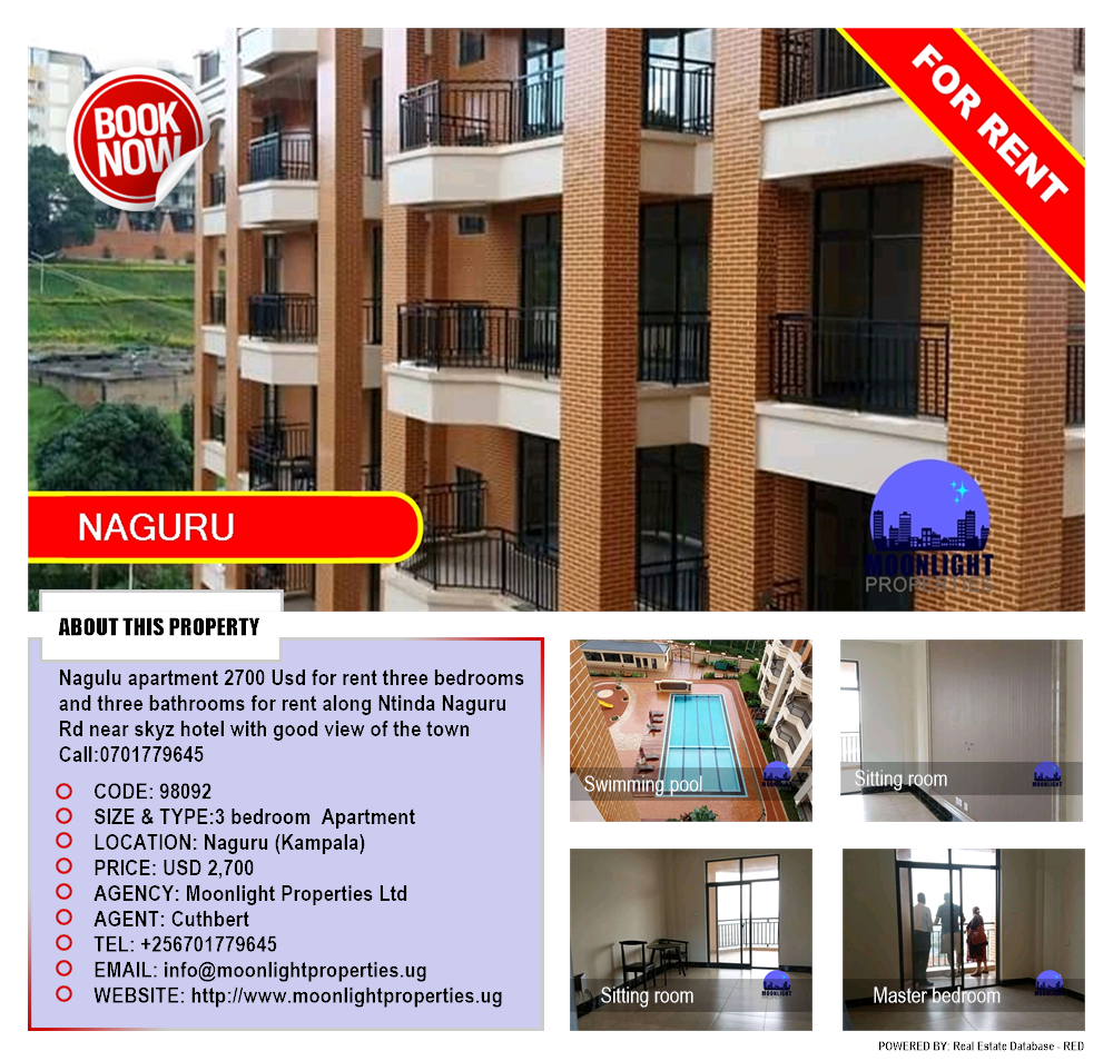 3 bedroom Apartment  for rent in Naguru Kampala Uganda, code: 98092