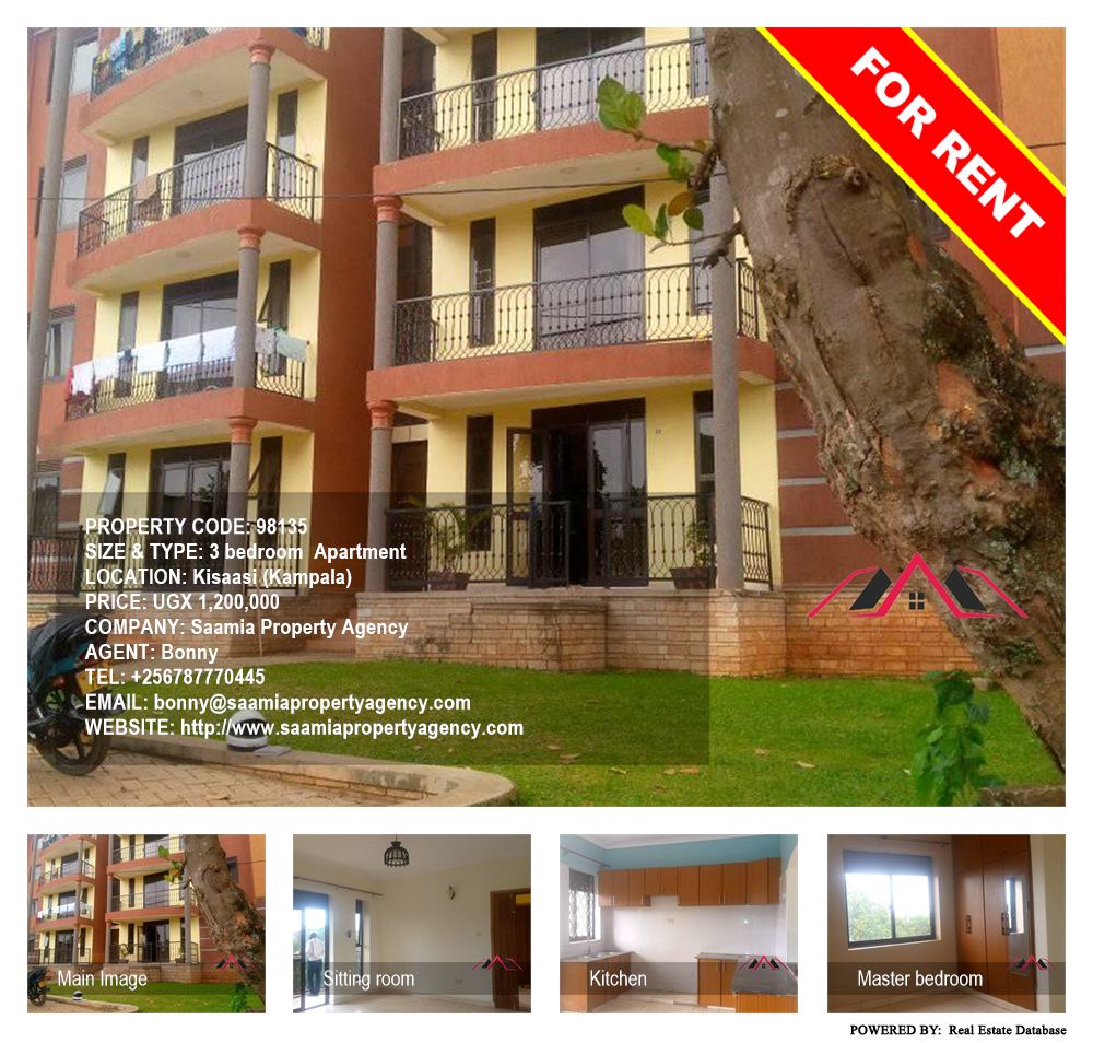 3 bedroom Apartment  for rent in Kisaasi Kampala Uganda, code: 98135