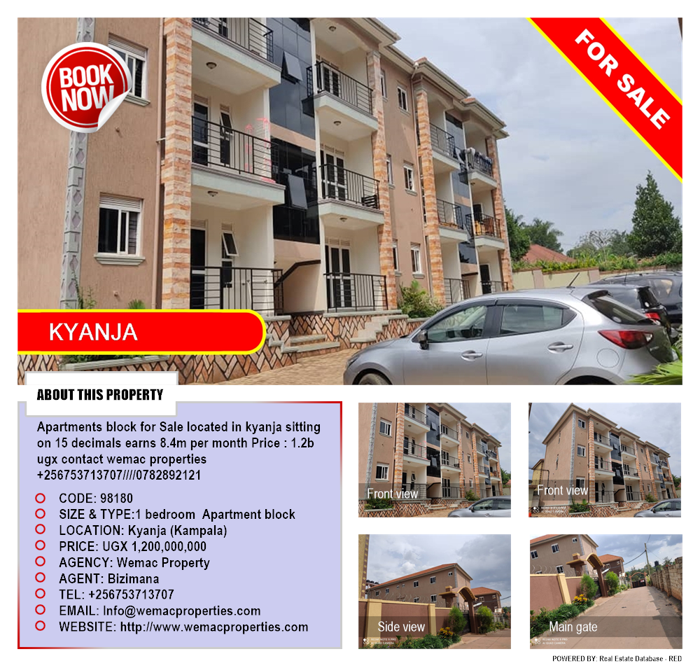 1 bedroom Apartment block  for sale in Kyanja Kampala Uganda, code: 98180