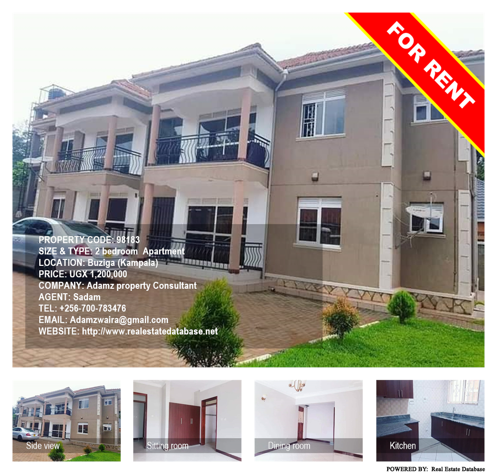 2 bedroom Apartment  for rent in Buziga Kampala Uganda, code: 98183