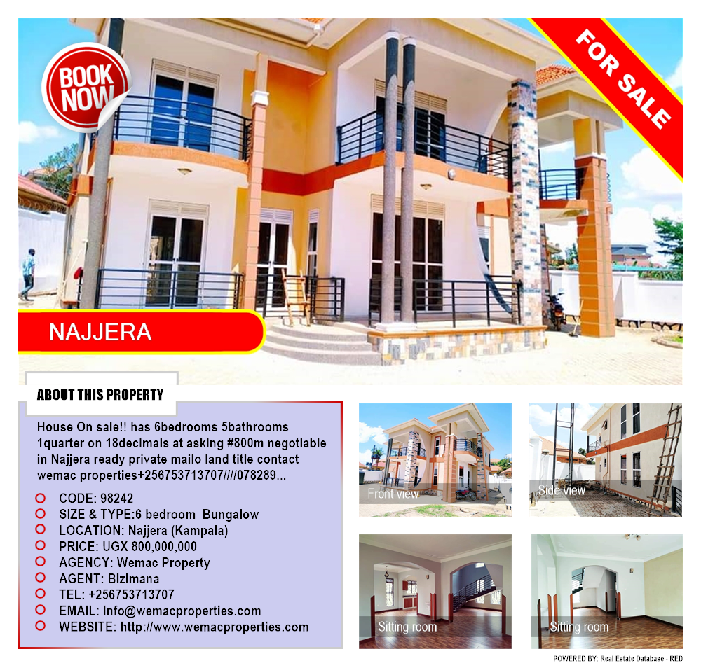 6 bedroom Bungalow  for sale in Najjera Kampala Uganda, code: 98242