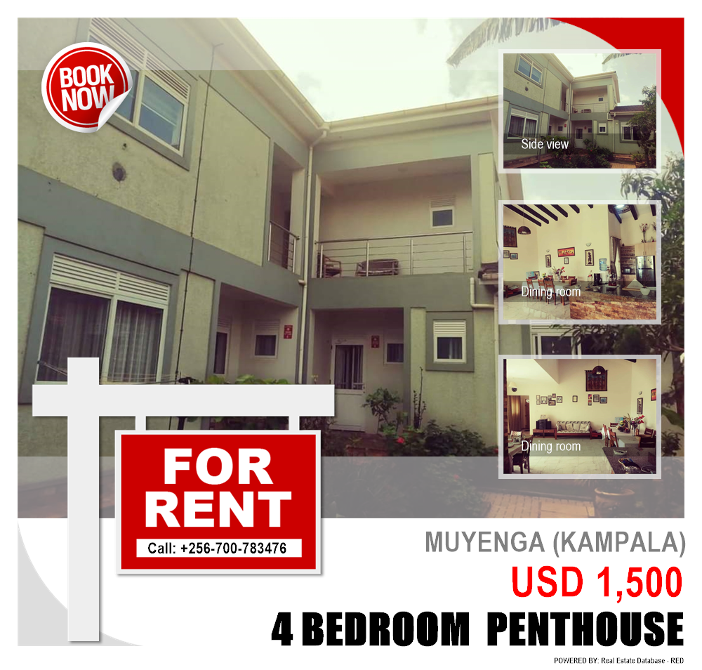 4 bedroom Penthouse  for rent in Muyenga Kampala Uganda, code: 98355