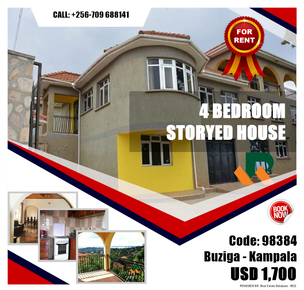 4 bedroom Storeyed house  for rent in Buziga Kampala Uganda, code: 98384
