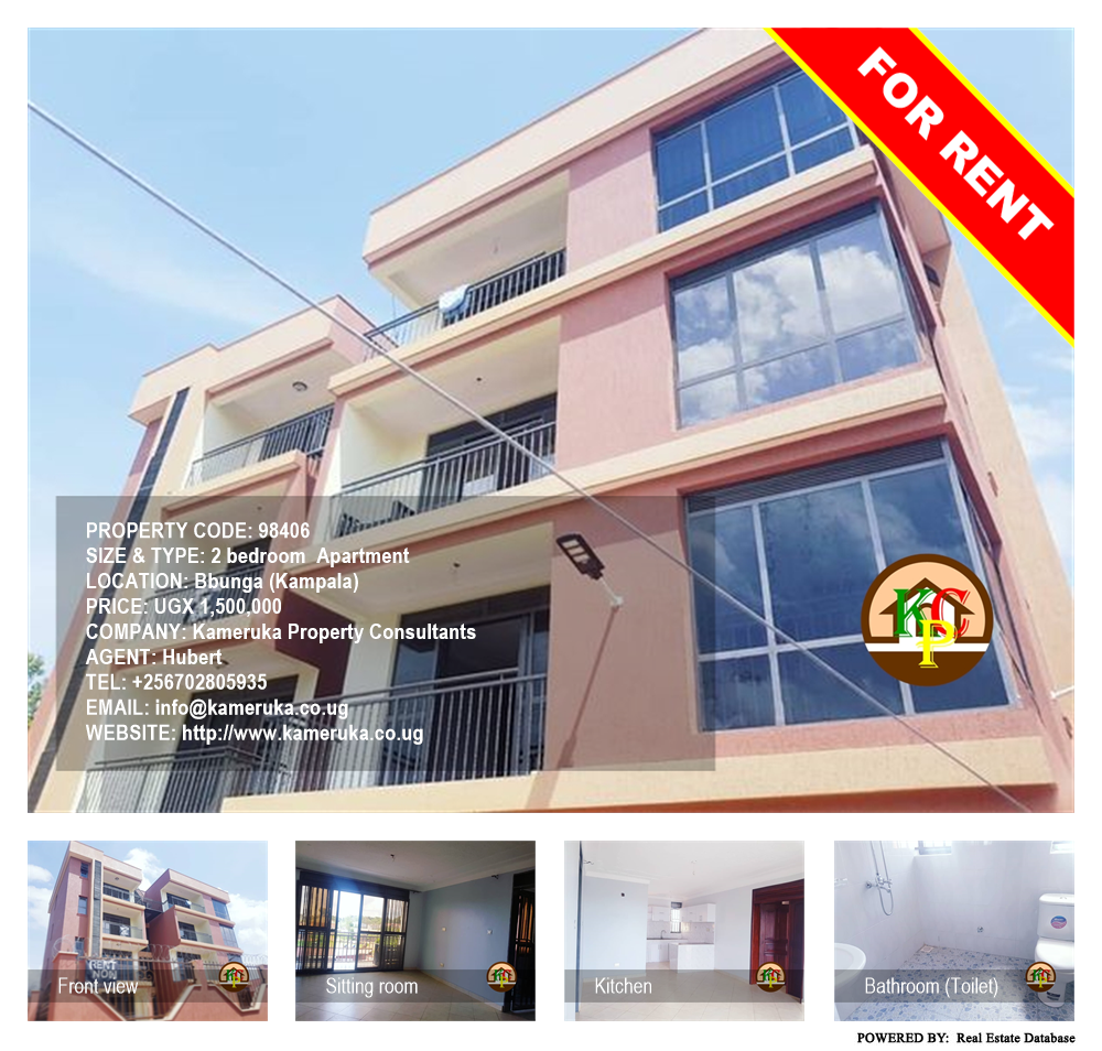 2 bedroom Apartment  for rent in Bbunga Kampala Uganda, code: 98406