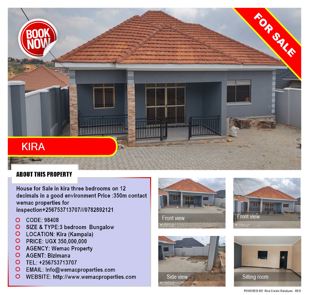 3 bedroom Bungalow  for sale in Kira Kampala Uganda, code: 98408