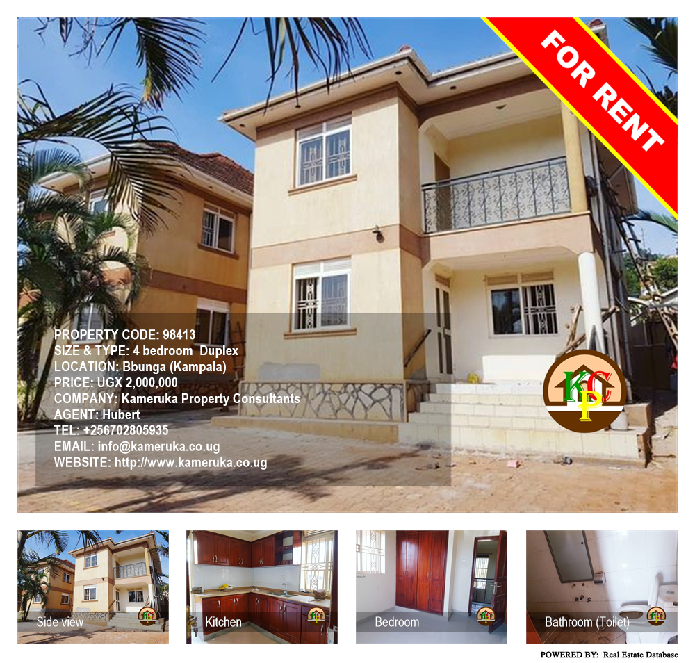 4 bedroom Duplex  for rent in Bbunga Kampala Uganda, code: 98413