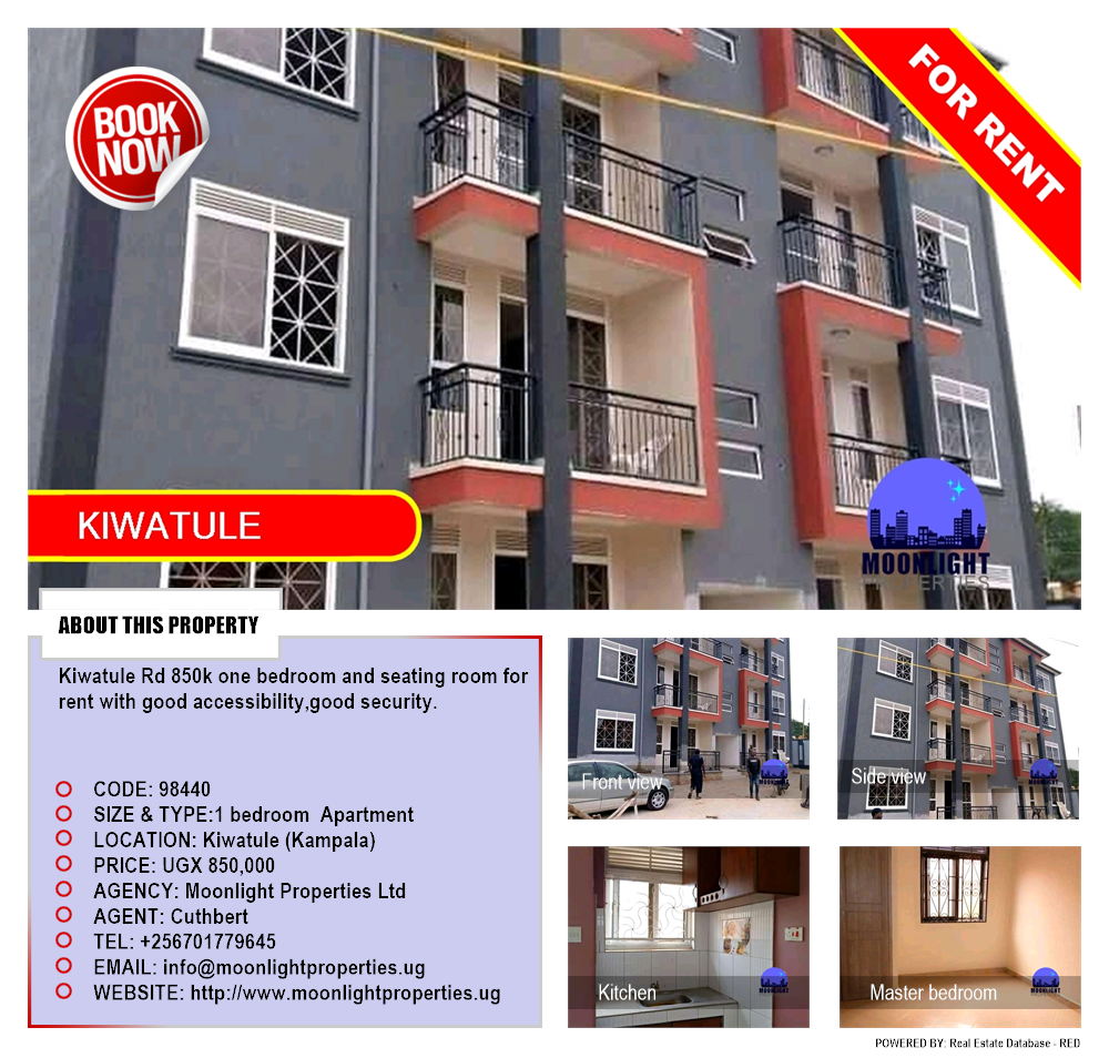 1 bedroom Apartment  for rent in Kiwaatule Kampala Uganda, code: 98440