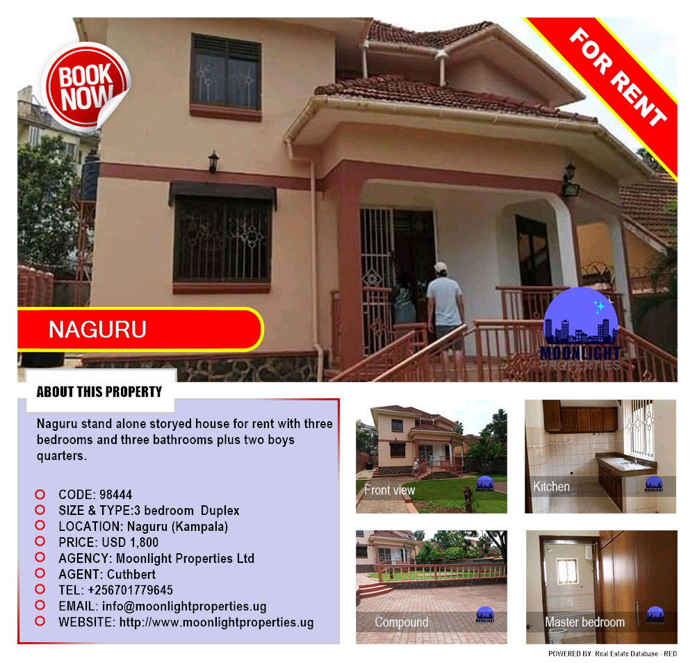 3 bedroom Duplex  for rent in Naguru Kampala Uganda, code: 98444