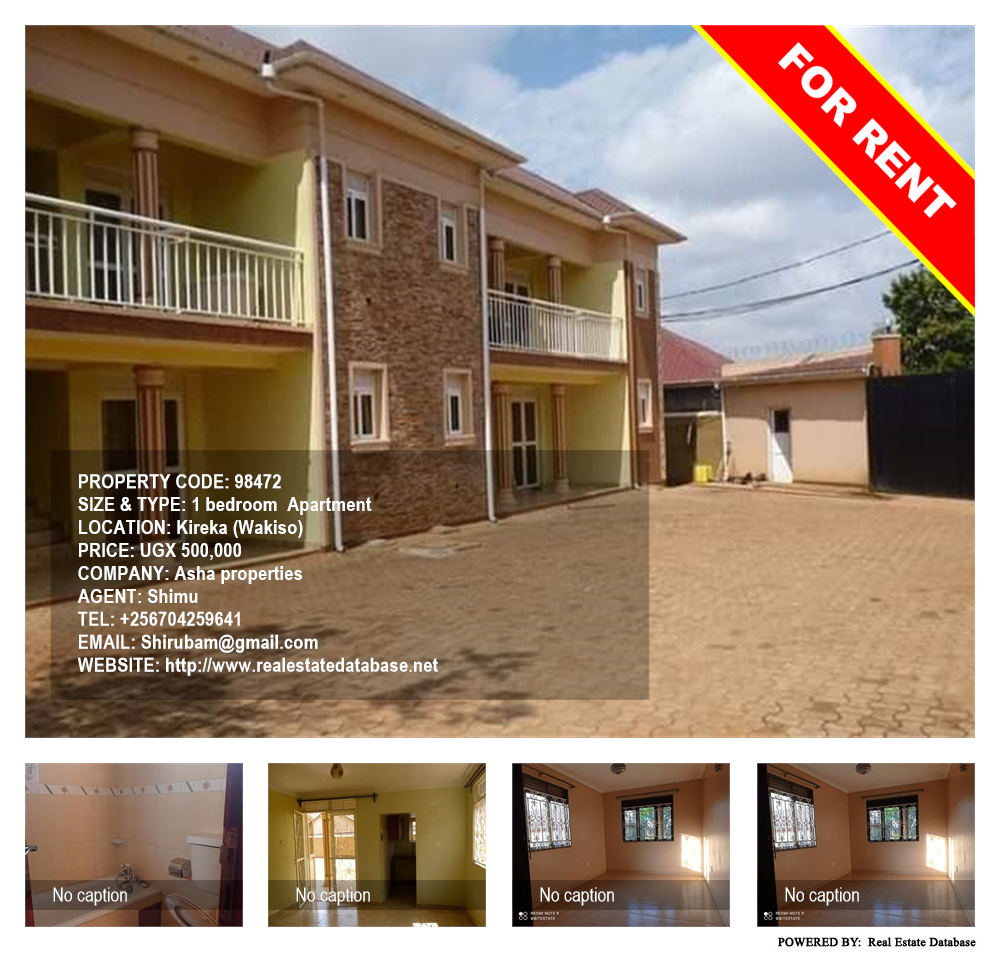 1 bedroom Apartment  for rent in Kireka Wakiso Uganda, code: 98472