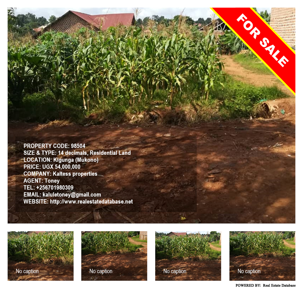 Residential Land  for sale in Kigunga Mukono Uganda, code: 98504