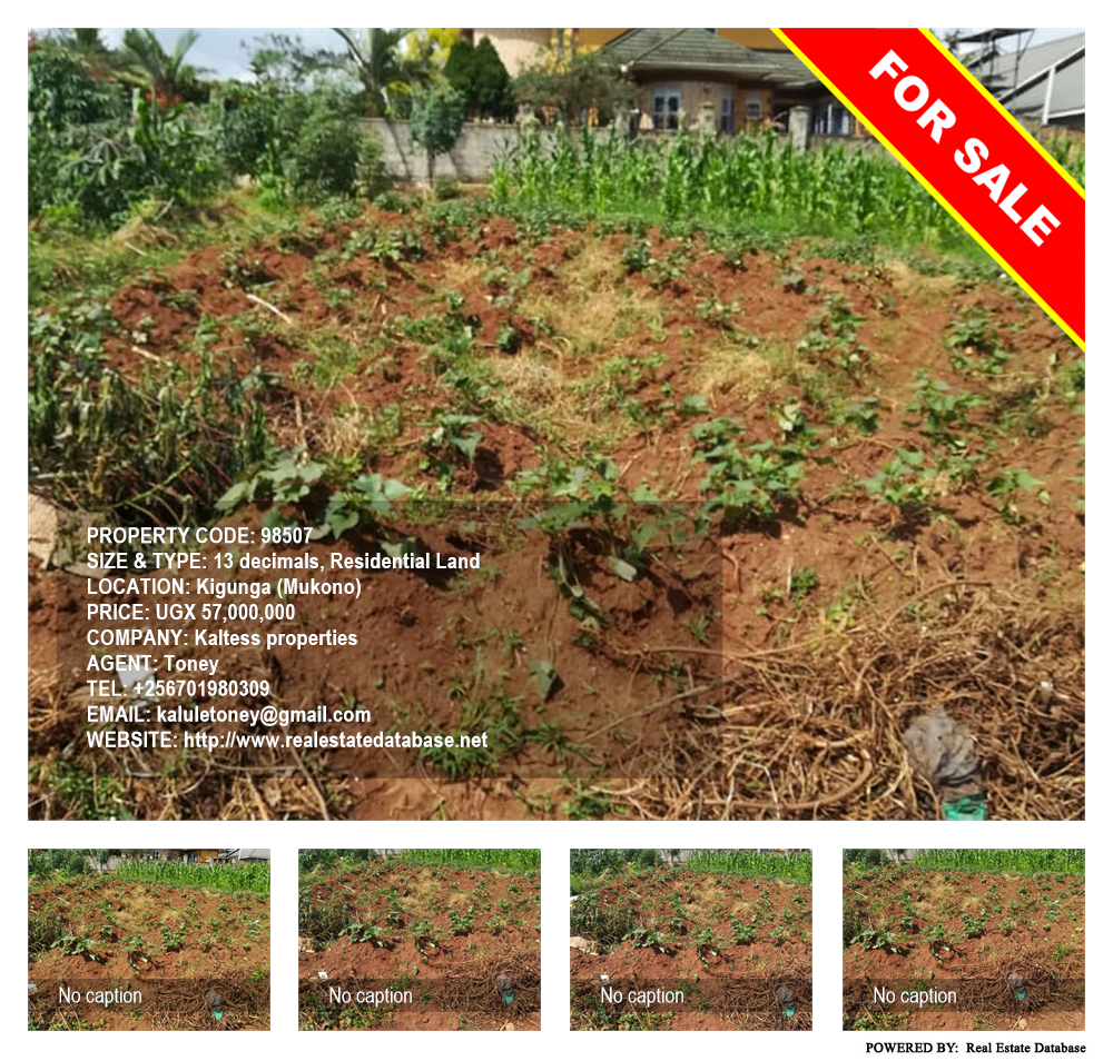 Residential Land  for sale in Kigunga Mukono Uganda, code: 98507