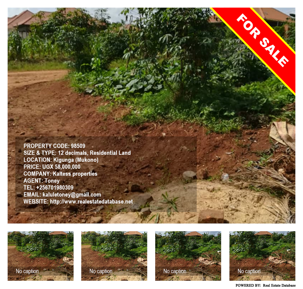 Residential Land  for sale in Kigunga Mukono Uganda, code: 98509