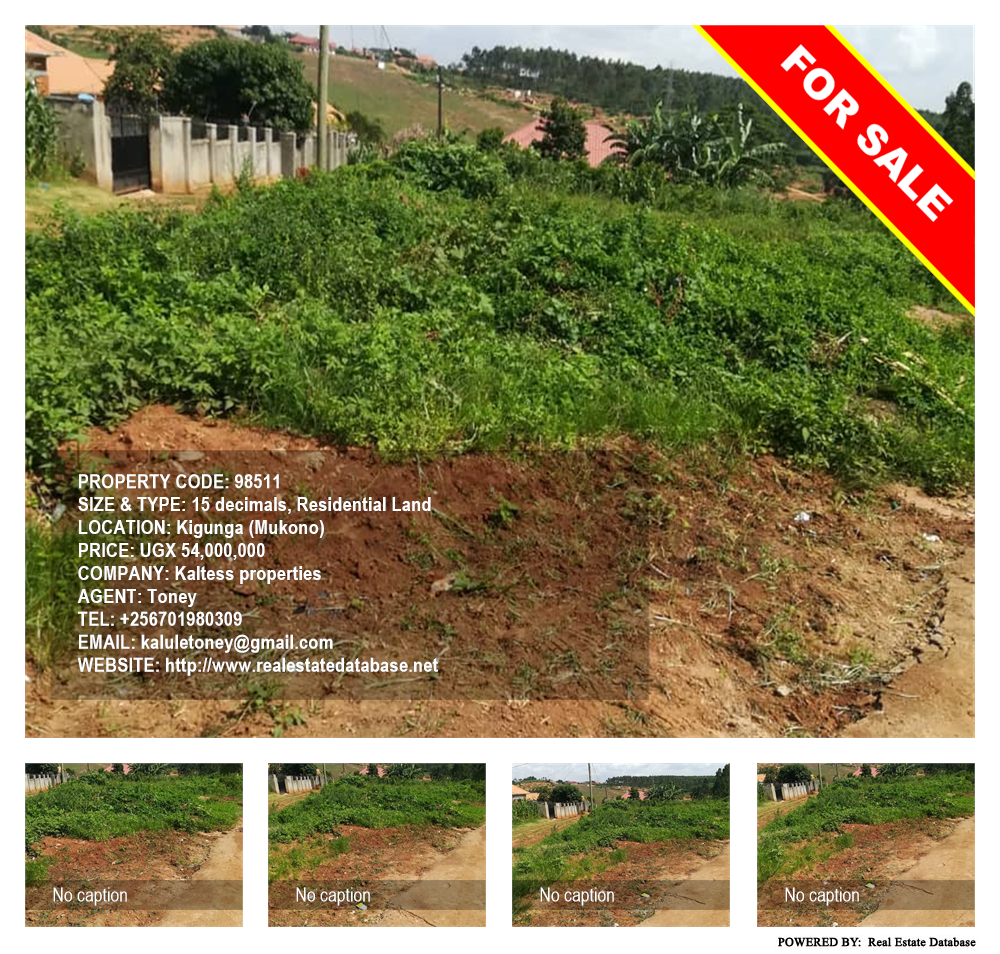 Residential Land  for sale in Kigunga Mukono Uganda, code: 98511