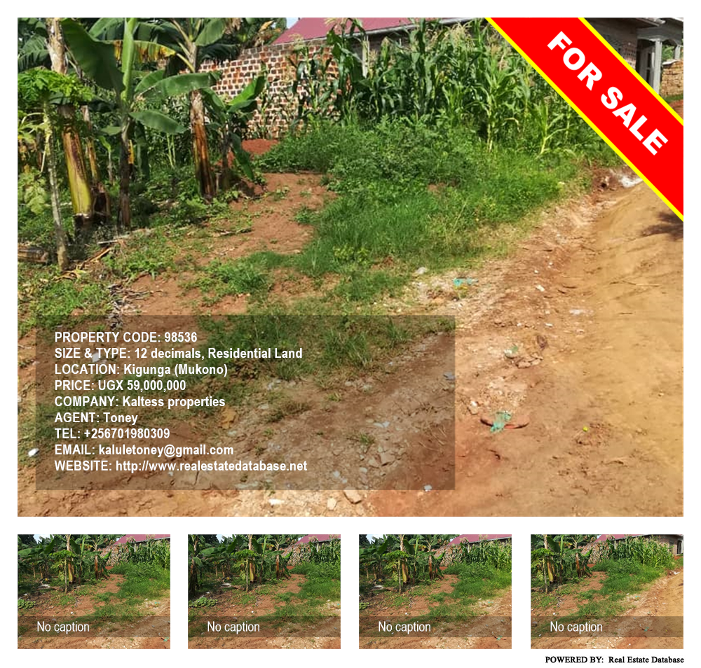 Residential Land  for sale in Kigunga Mukono Uganda, code: 98536