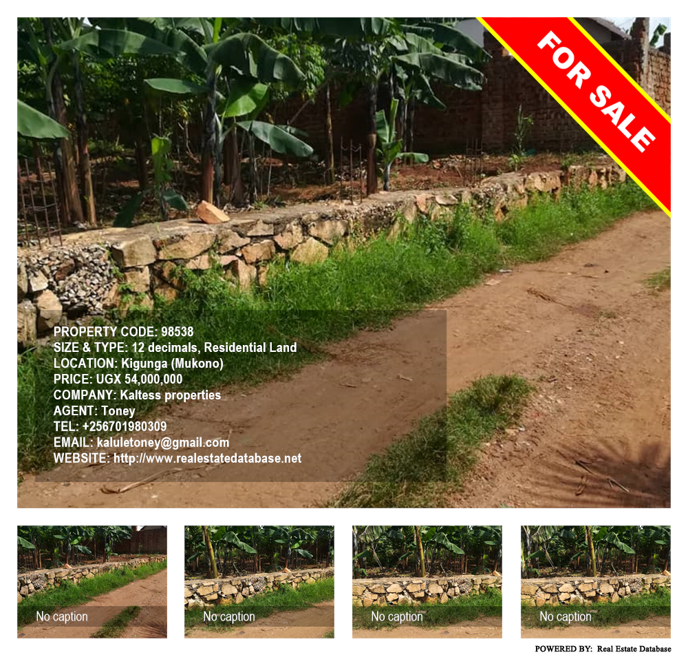 Residential Land  for sale in Kigunga Mukono Uganda, code: 98538