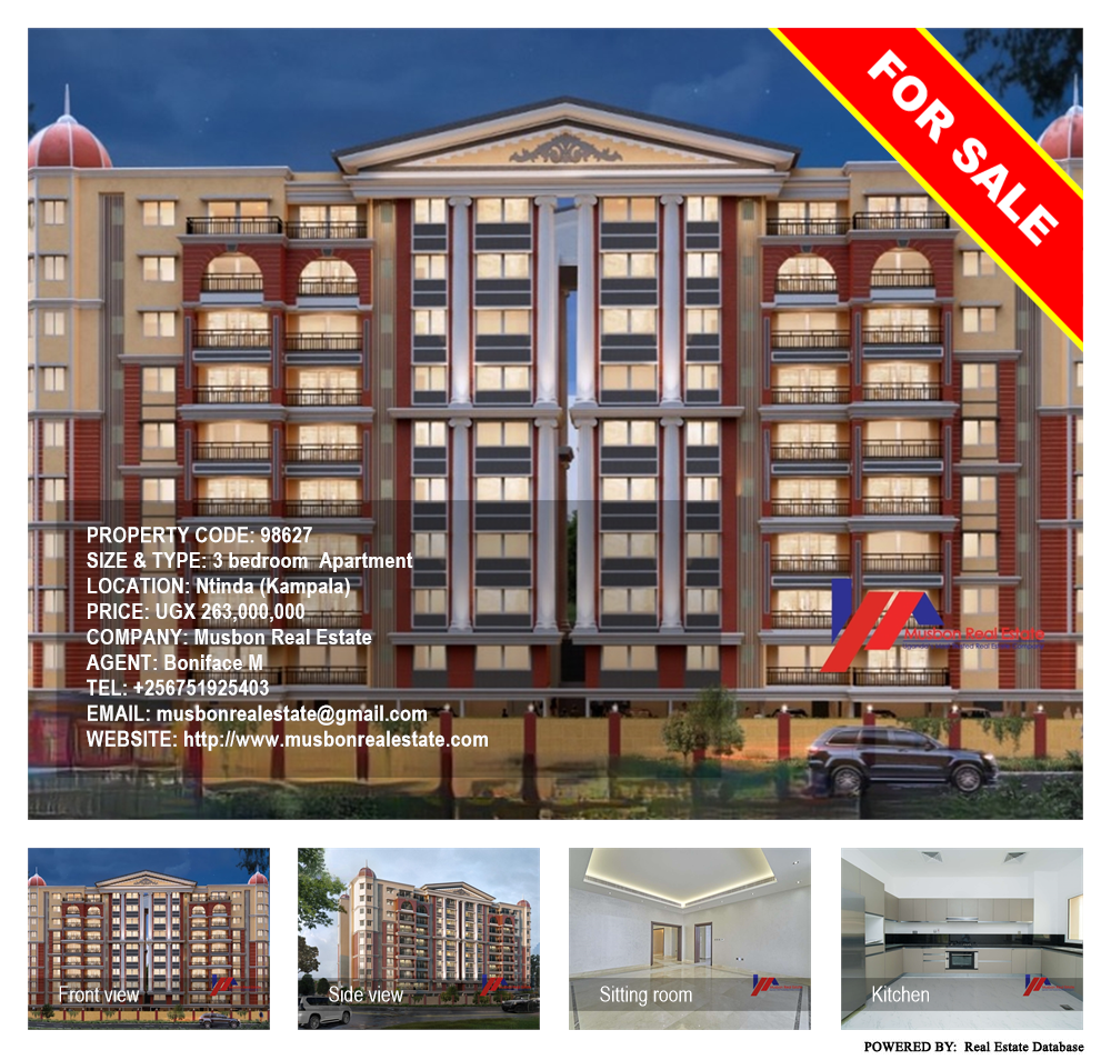 3 bedroom Apartment  for sale in Ntinda Kampala Uganda, code: 98627