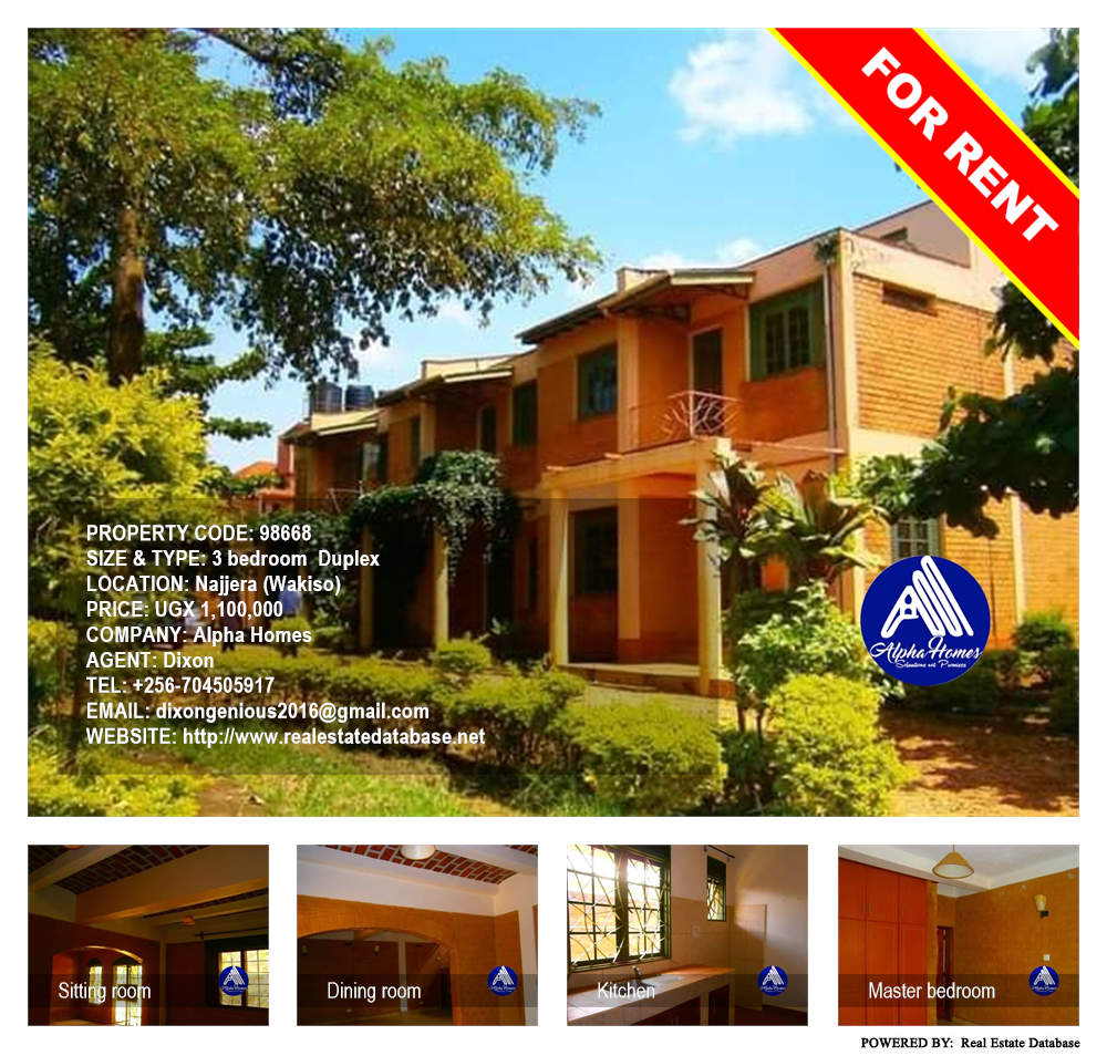 3 bedroom Duplex  for rent in Najjera Wakiso Uganda, code: 98668