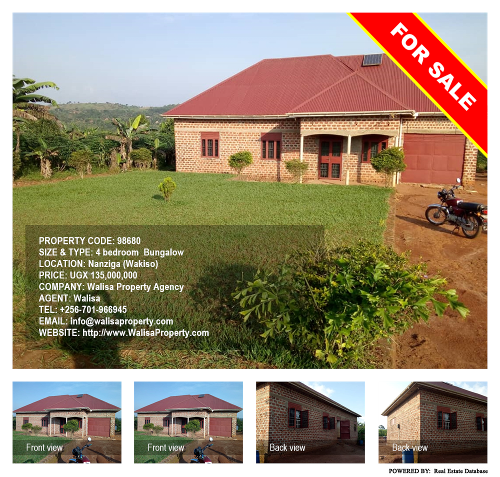 4 bedroom Bungalow  for sale in Nanziga Wakiso Uganda, code: 98680