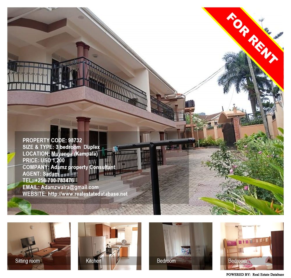 3 bedroom Duplex  for rent in Muyenga Kampala Uganda, code: 98732