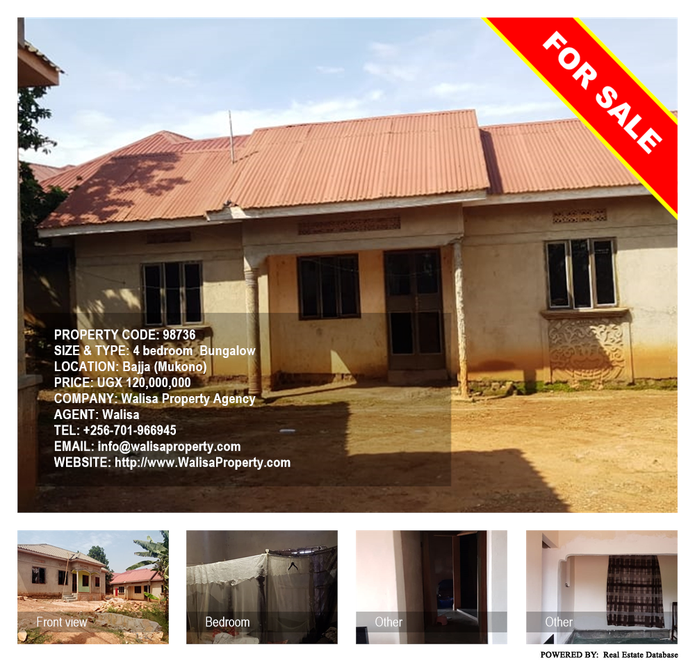 4 bedroom Bungalow  for sale in Bajja Mukono Uganda, code: 98736