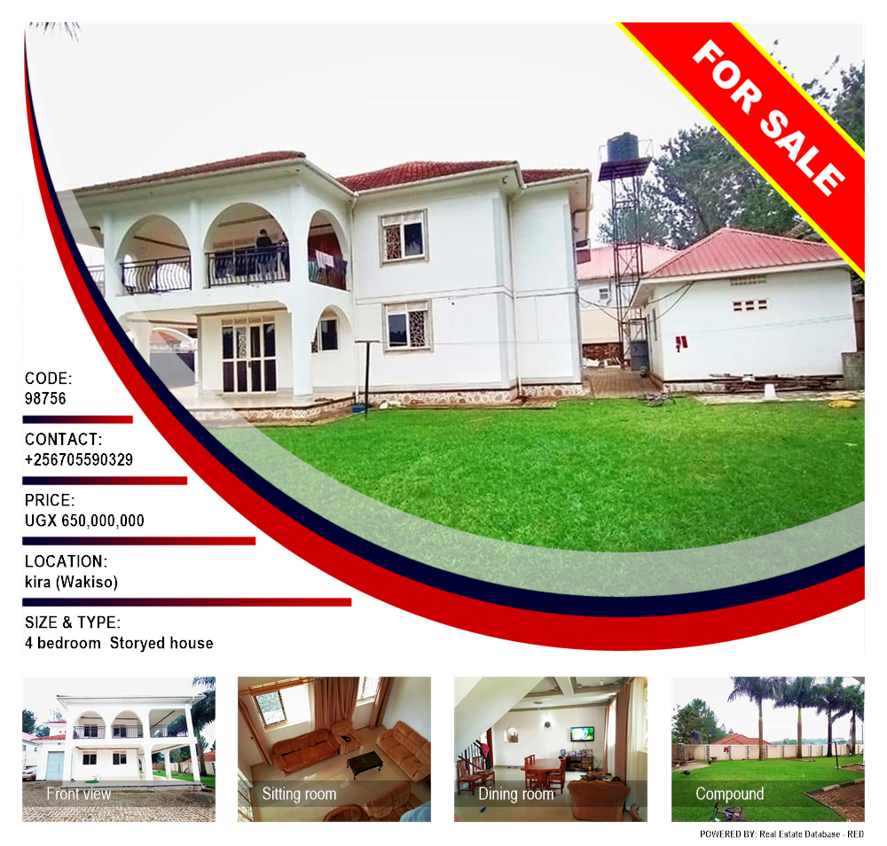 4 bedroom Storeyed house  for sale in Kira Wakiso Uganda, code: 98756