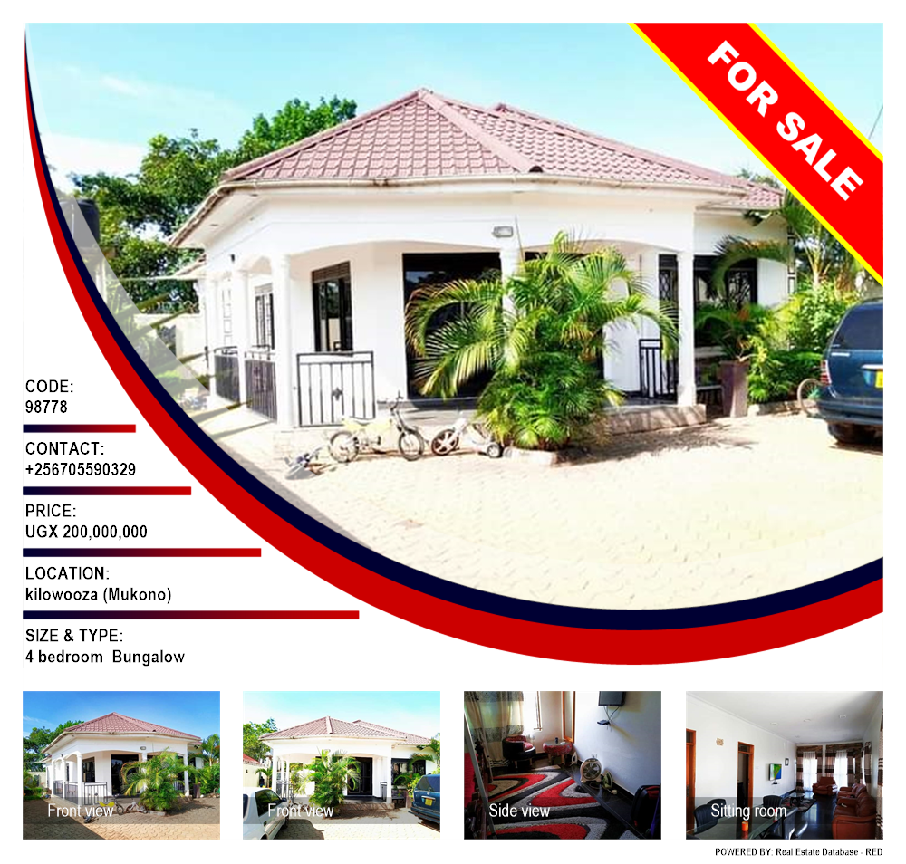 4 bedroom Bungalow  for sale in Kilowooza Mukono Uganda, code: 98778