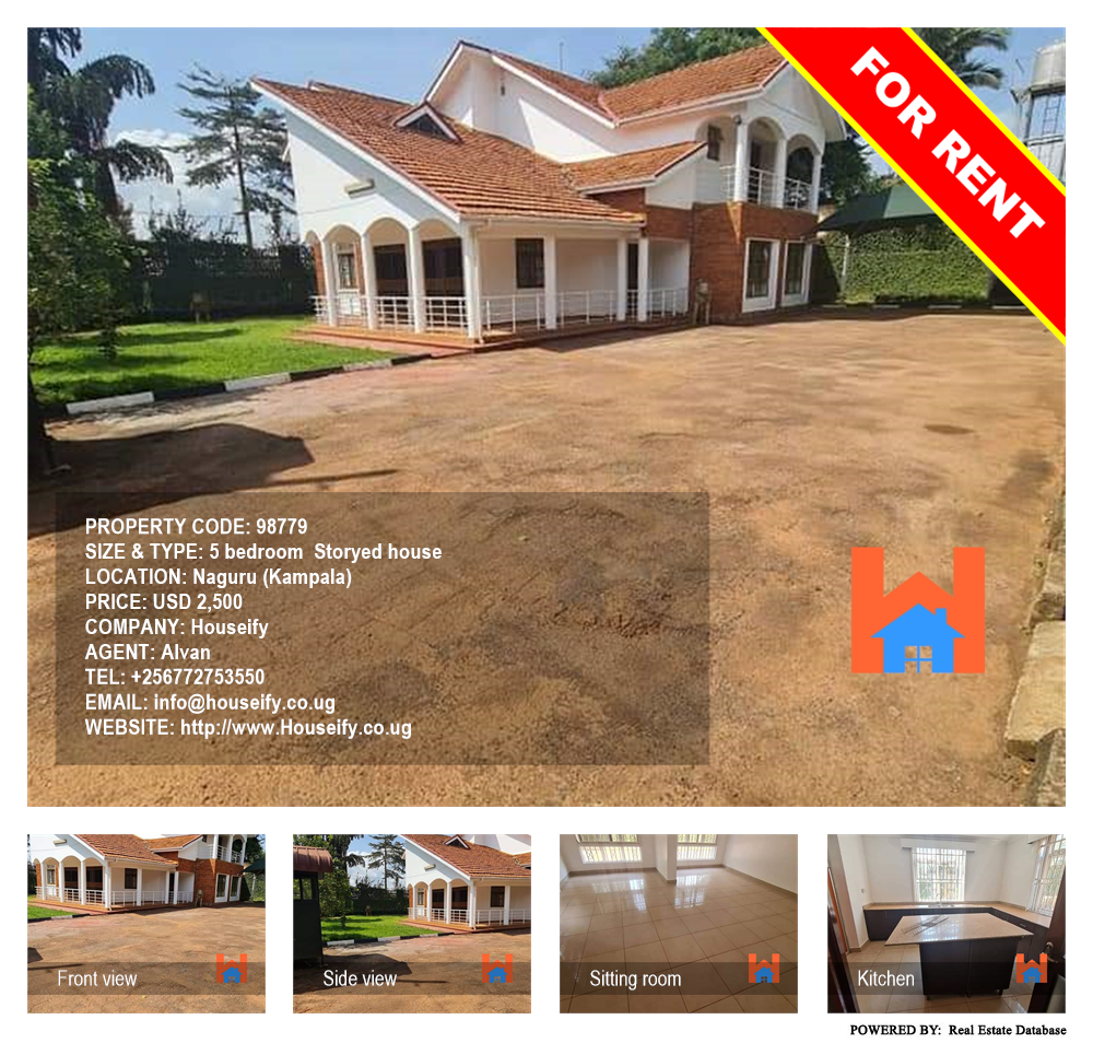 5 bedroom Storeyed house  for rent in Naguru Kampala Uganda, code: 98779