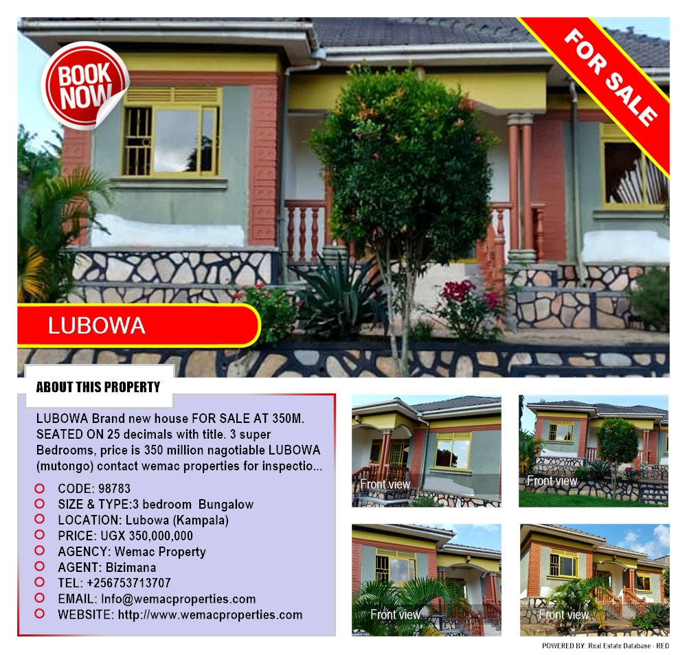 3 bedroom Bungalow  for sale in Lubowa Kampala Uganda, code: 98783