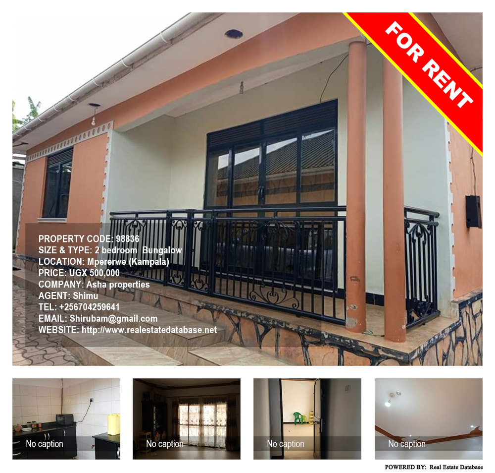 2 bedroom Bungalow  for rent in Mpererwe Kampala Uganda, code: 98836