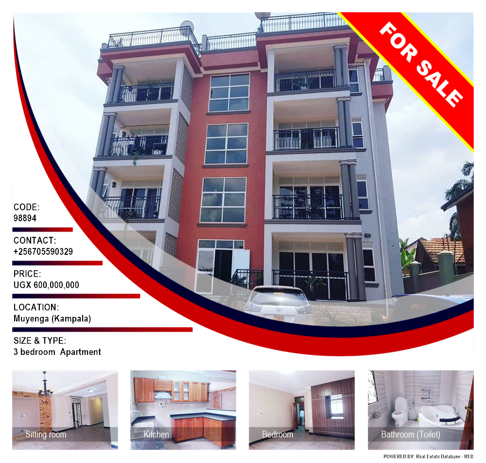 3 bedroom Apartment  for sale in Muyenga Kampala Uganda, code: 98894