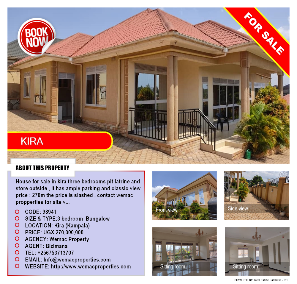 3 bedroom Bungalow  for sale in Kira Kampala Uganda, code: 98941