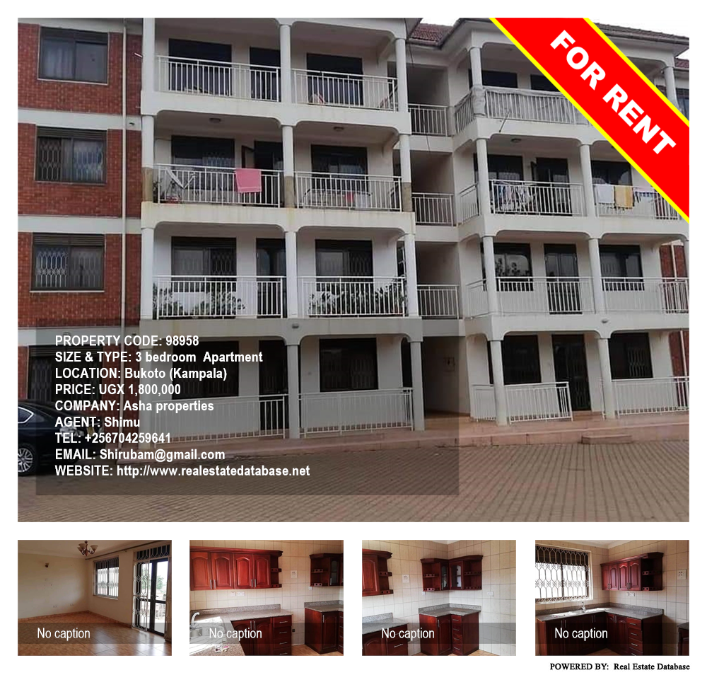 3 bedroom Apartment  for rent in Bukoto Kampala Uganda, code: 98958