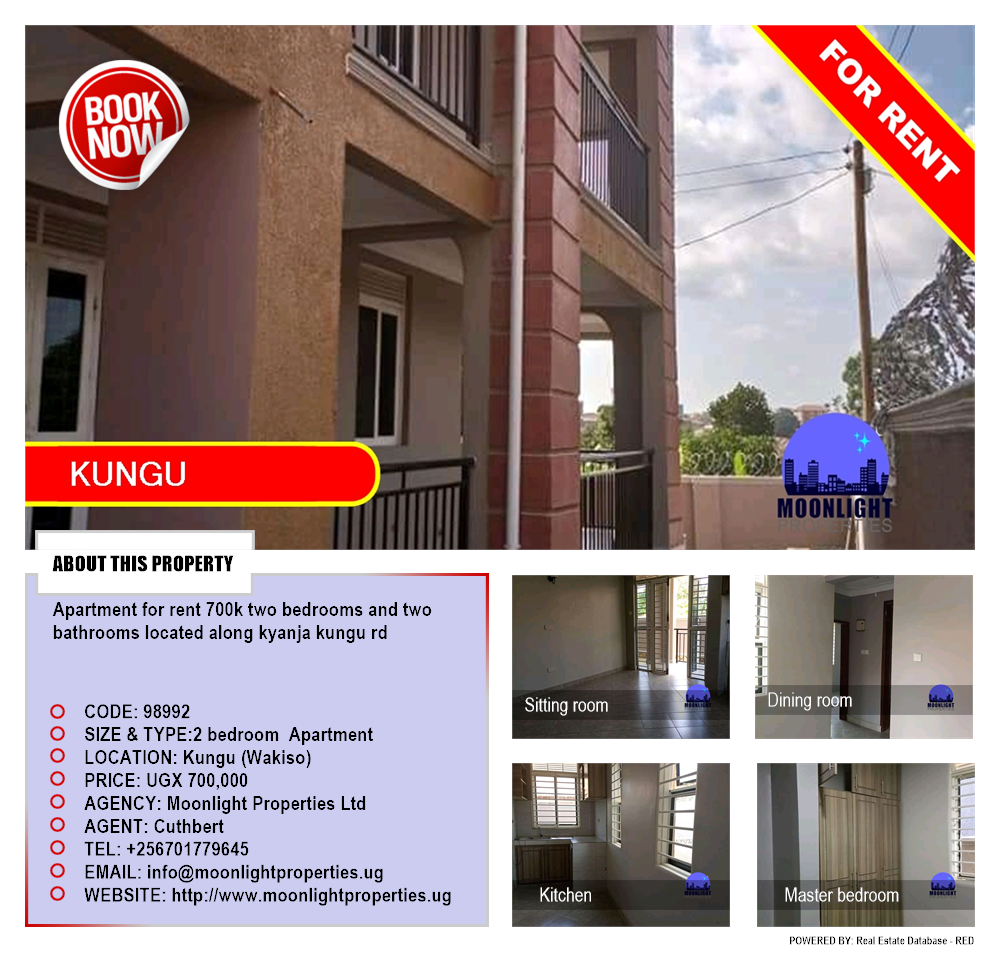 2 bedroom Apartment  for rent in Kungu Wakiso Uganda, code: 98992