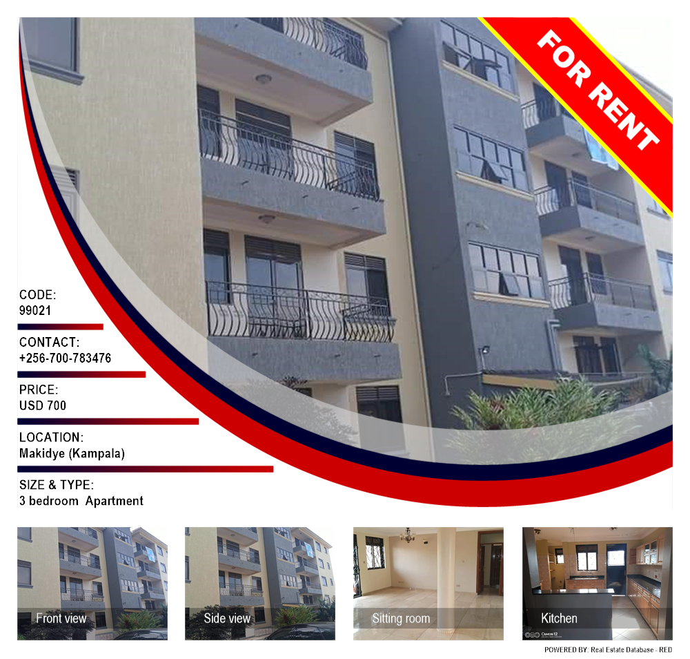 3 bedroom Apartment  for rent in Makindye Kampala Uganda, code: 99021