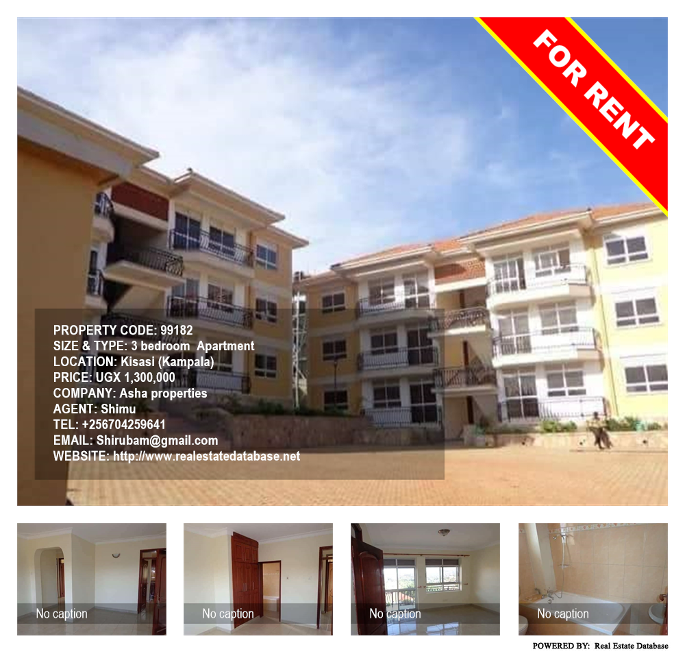 3 bedroom Apartment  for rent in Kisaasi Kampala Uganda, code: 99182