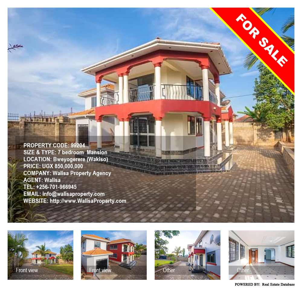 7 bedroom Mansion  for sale in Bweyogerere Wakiso Uganda, code: 99204