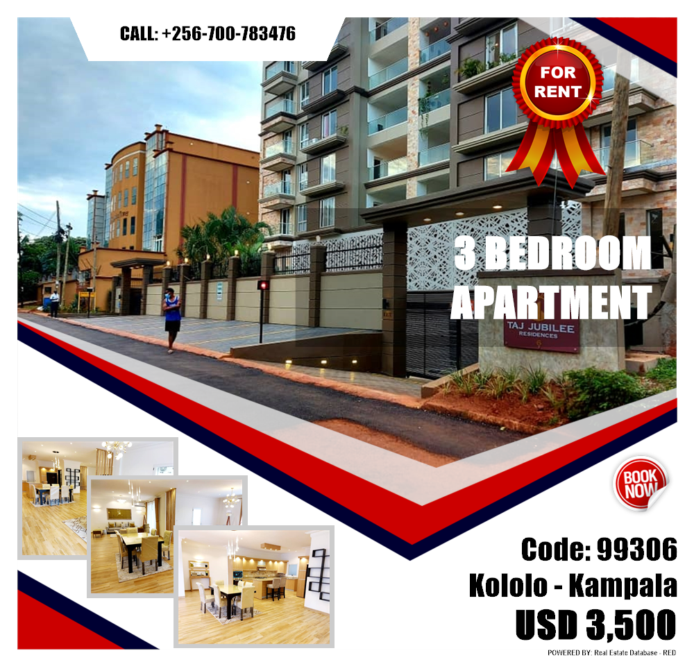 3 bedroom Apartment  for rent in Kololo Kampala Uganda, code: 99306