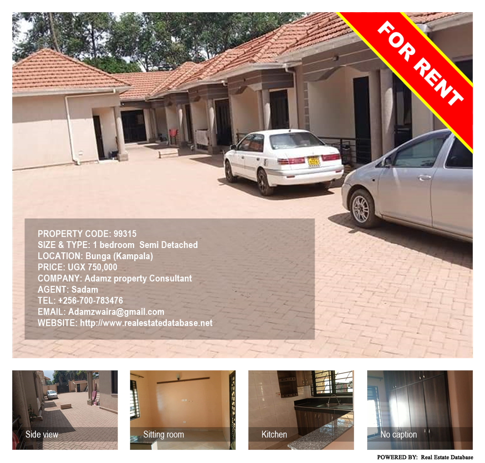 1 bedroom Semi Detached  for rent in Bbunga Kampala Uganda, code: 99315