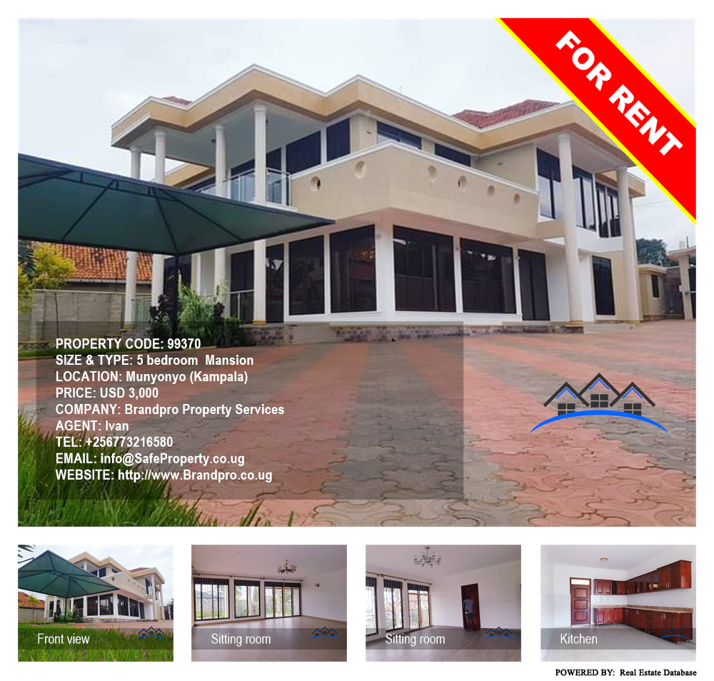 5 bedroom Mansion  for rent in Munyonyo Kampala Uganda, code: 99370