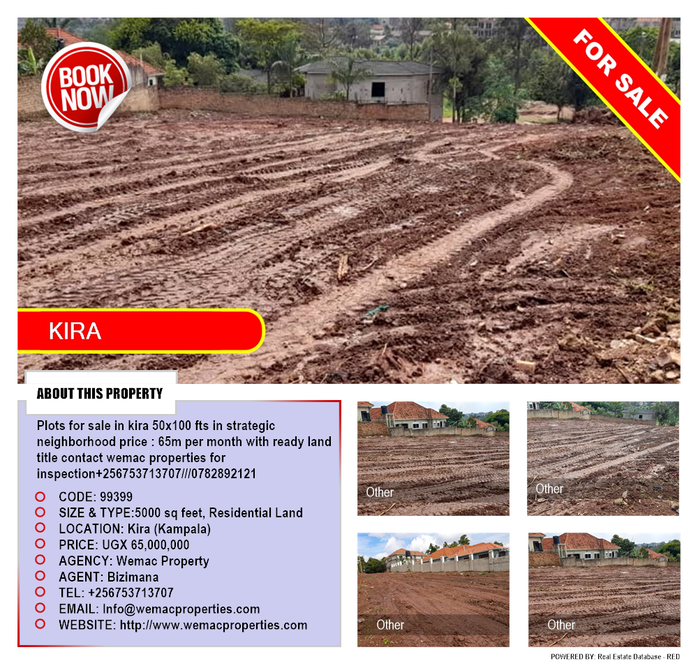Residential Land  for sale in Kira Kampala Uganda, code: 99399