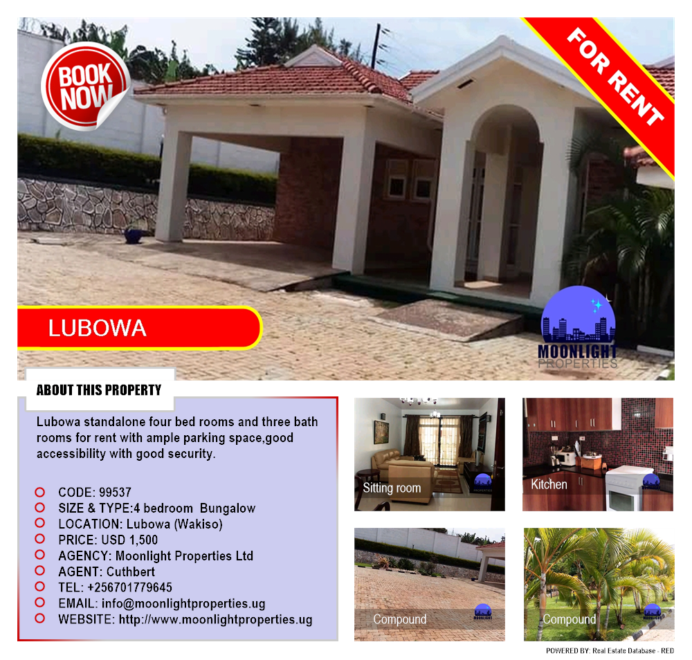 4 bedroom Bungalow  for rent in Lubowa Wakiso Uganda, code: 99537