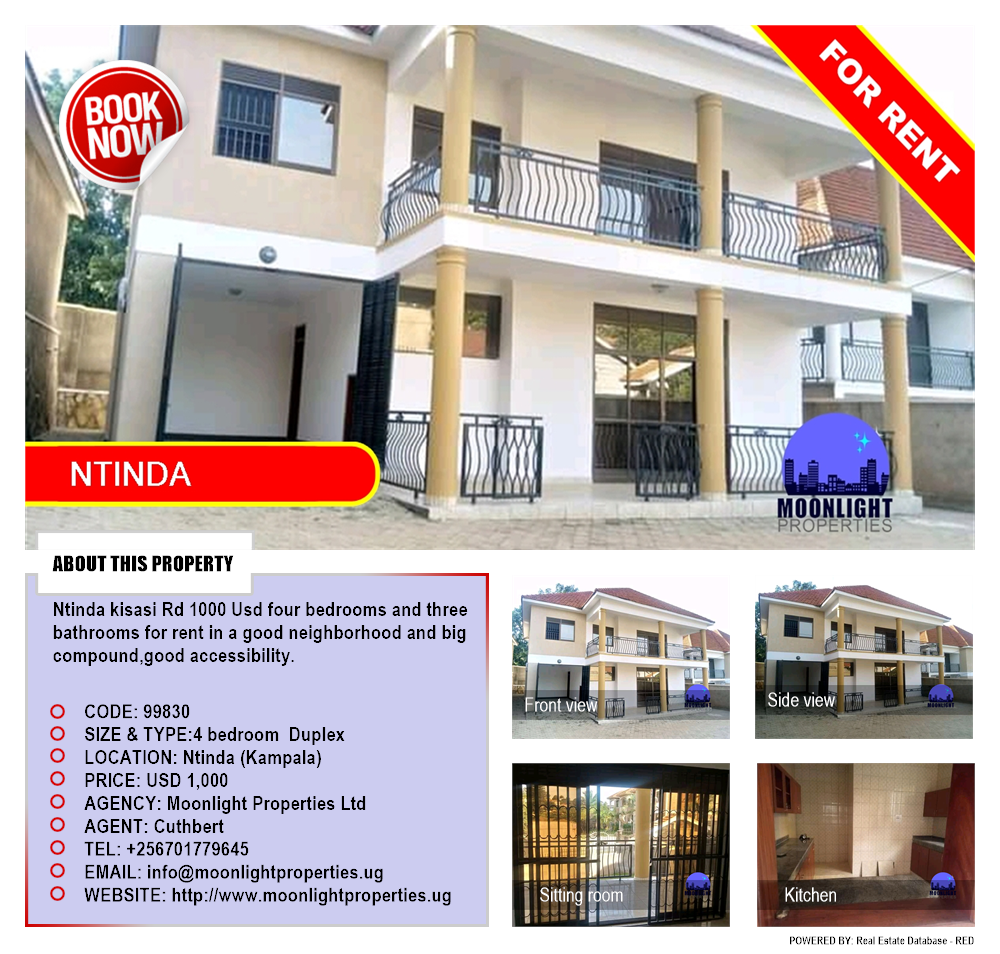 4 bedroom Duplex  for rent in Ntinda Kampala Uganda, code: 99830