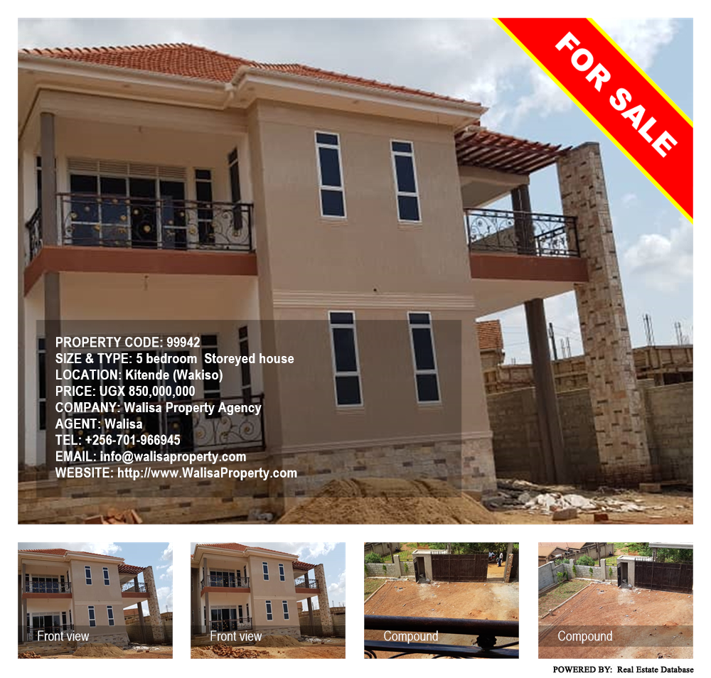 5 bedroom Storeyed house  for sale in Kitende Wakiso Uganda, code: 99942