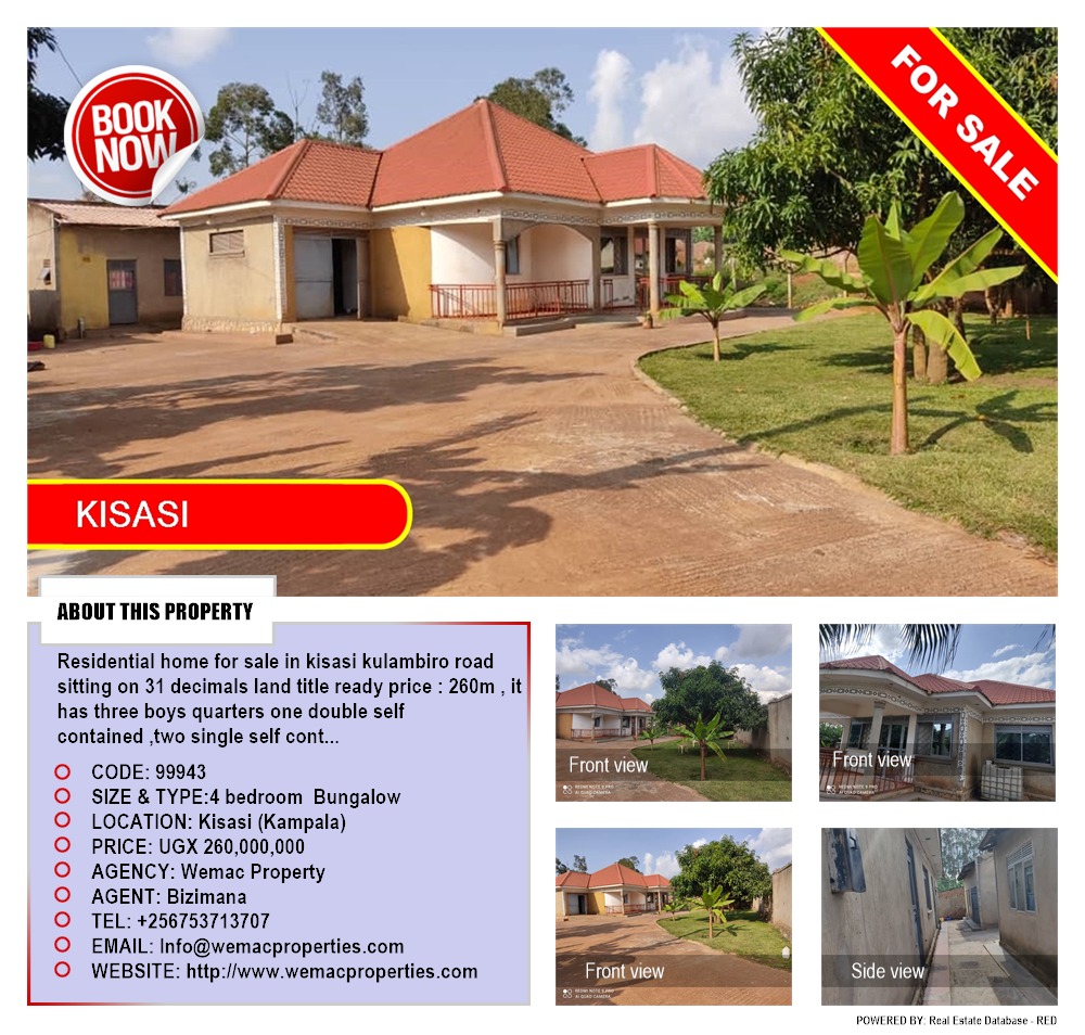 4 bedroom Bungalow  for sale in Kisaasi Kampala Uganda, code: 99943